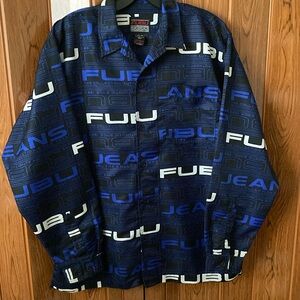 Fubu The Collection Shirt Size L (16-18) Long Sleeve With Cuffs Button down.